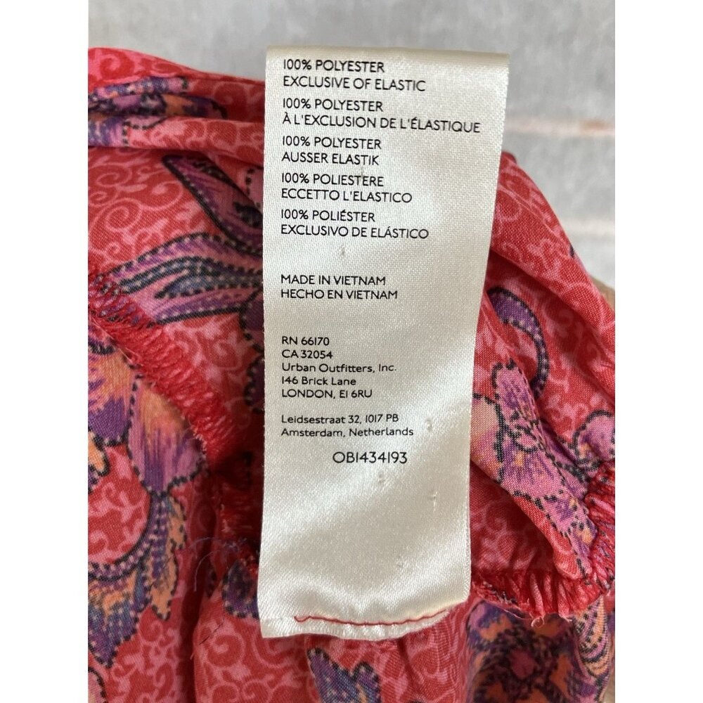FREE PEOPLE I Got You Printed Floral Smocked Crop Top Red Long Sleeve XSmall - Picture 11 of 11